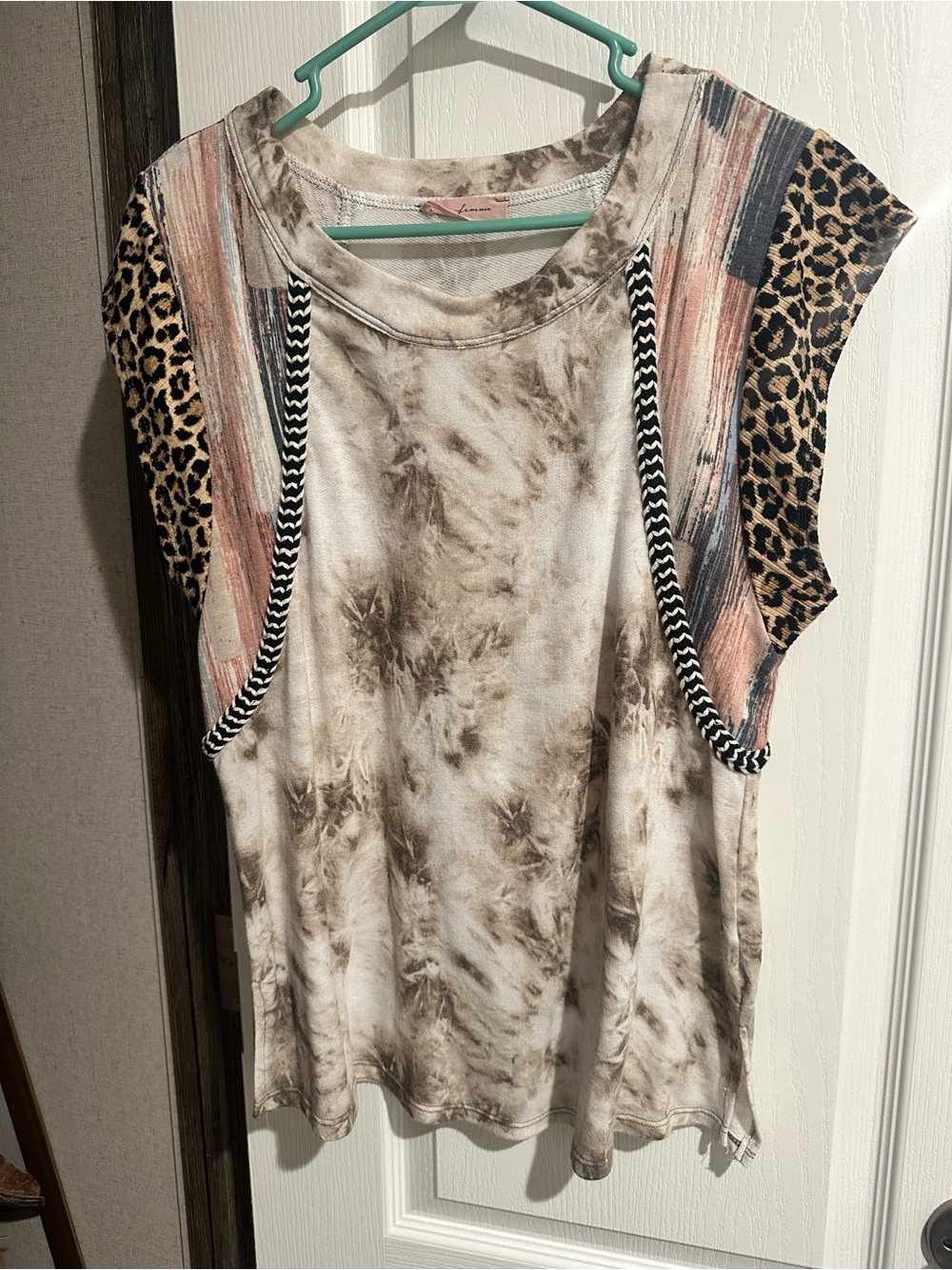 Casual Tie-Dye Mixed-Print Sleeveless Top - Multi